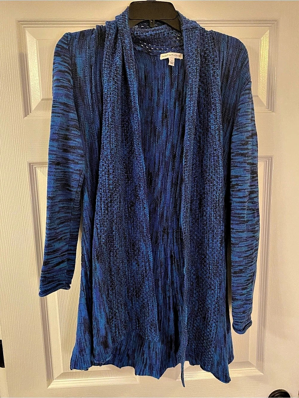 Notations Abstract Blue Cardigan Size Small Like New